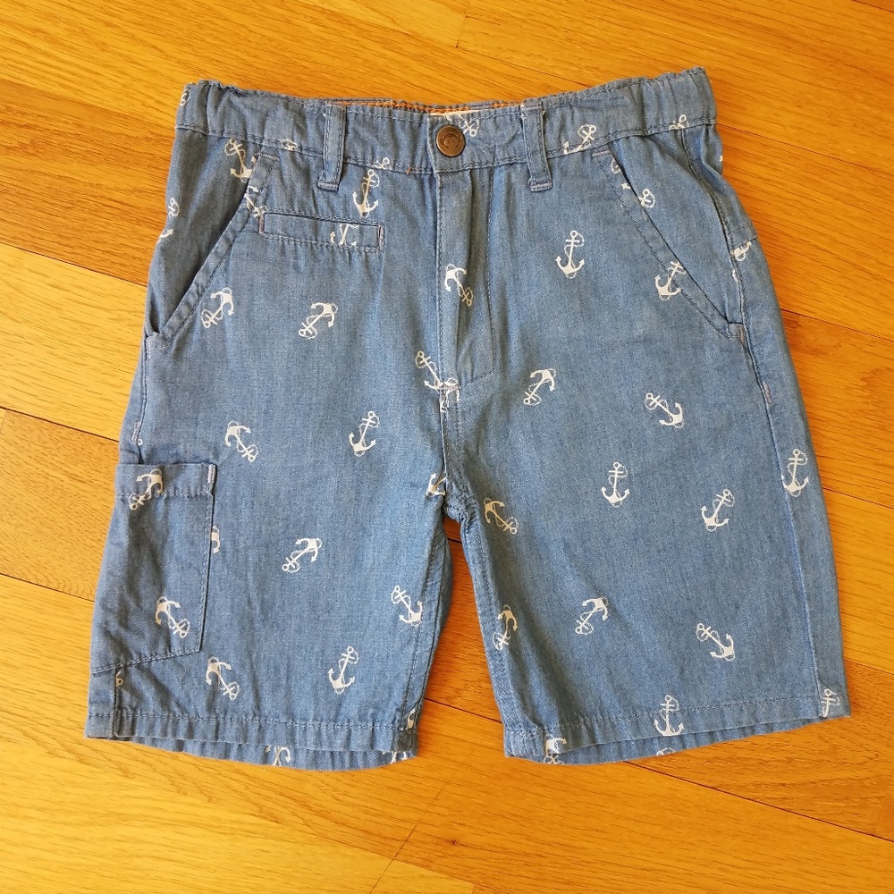 Appaman Boys Chambray Trouser Shorts w/ Anchors